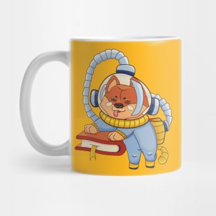 Science Books Loving Dog Astronaut Mug